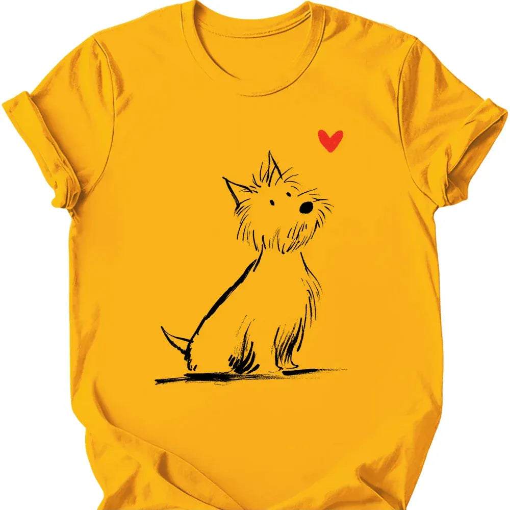 West Highland White Terrier sketch tee gold
