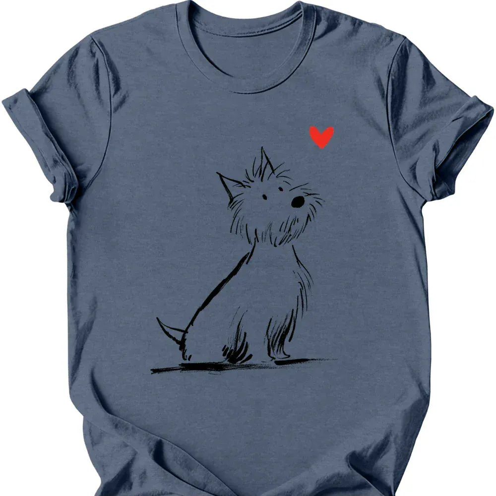 West Highland White Terrier sketch tee heather indigo