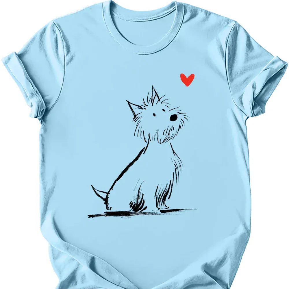 West Highland White Terrier sketch tee light blue