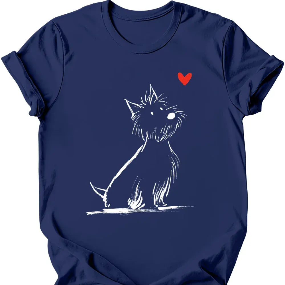 West Highland White Terrier sketch tee navy