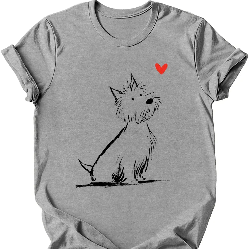 West Highland White Terrier sketch tee sport grey