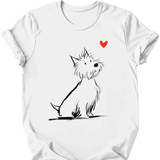 West Highland White Terrier sketch tee white