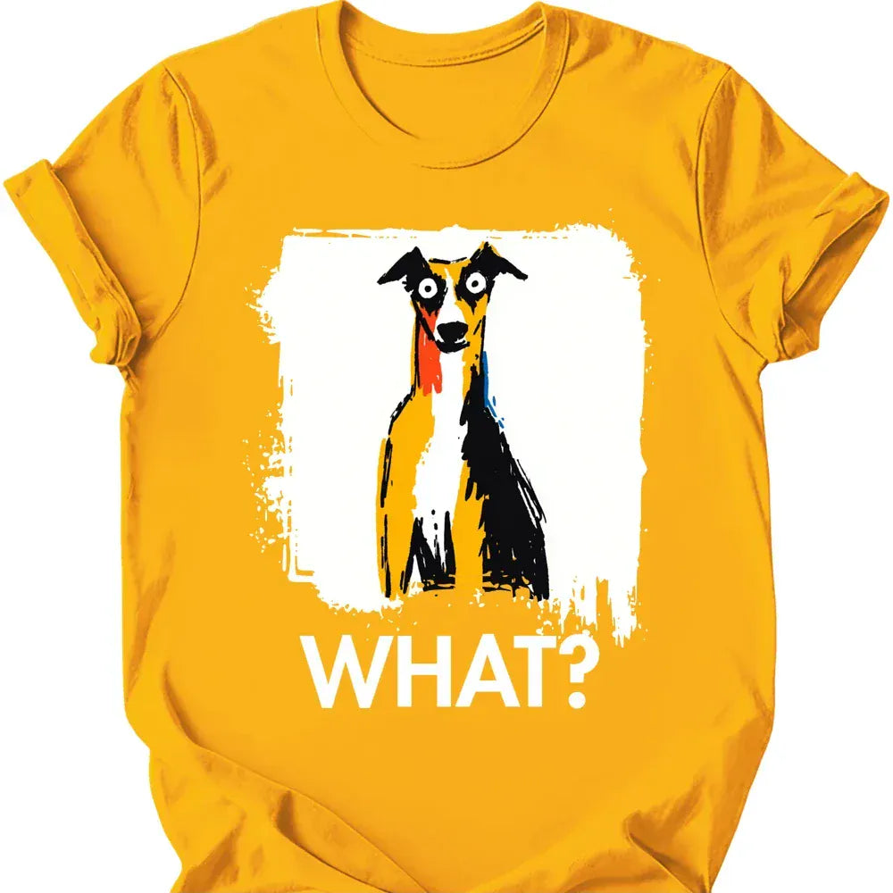 whippet what dog shirt gold color