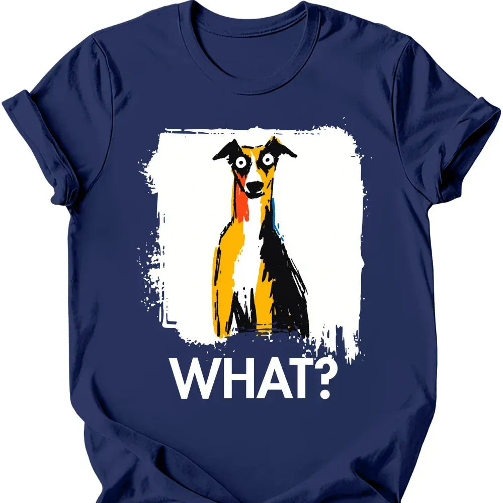 whippet what dog shirt navy color