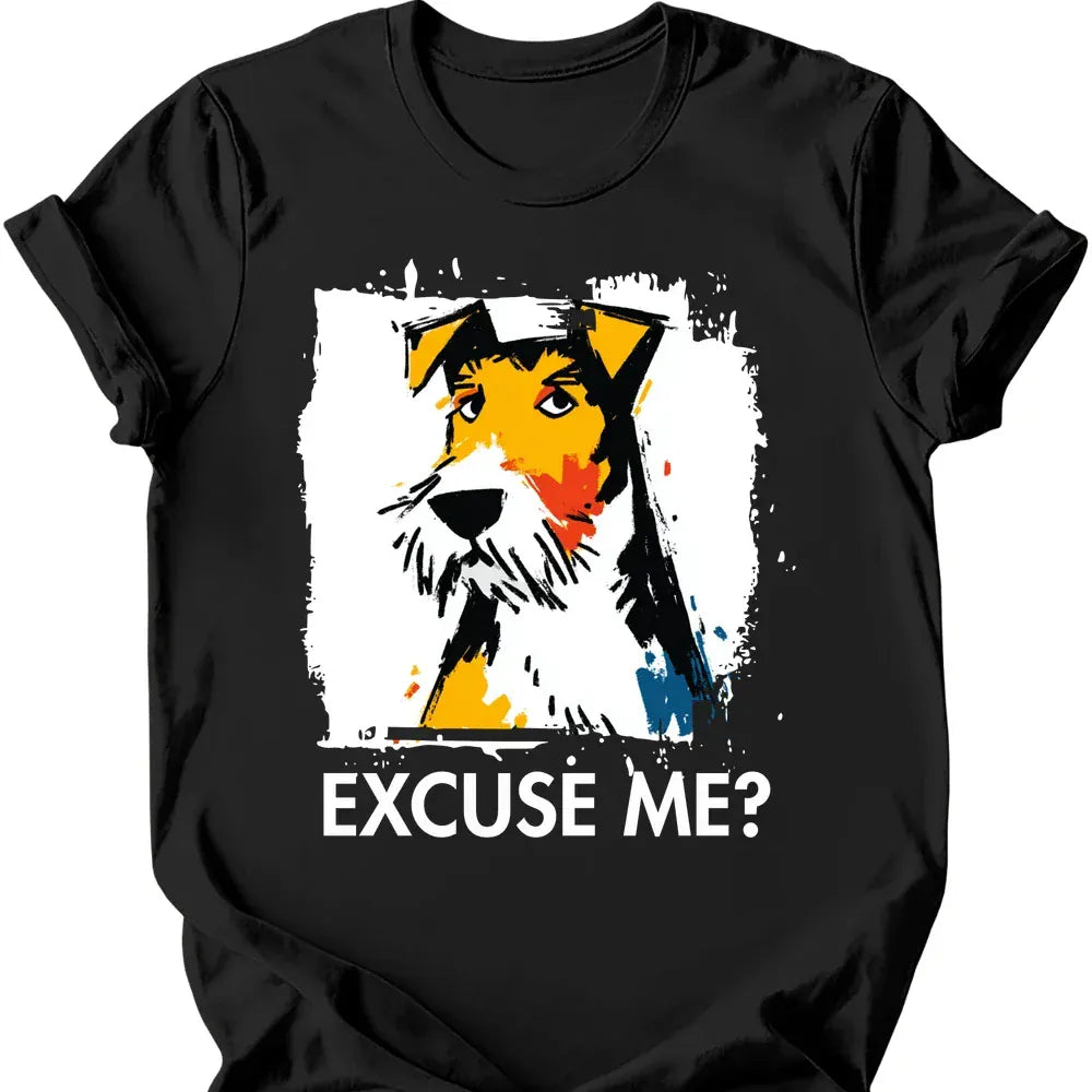 Wire Haired Fox Terrier excuse me tee black