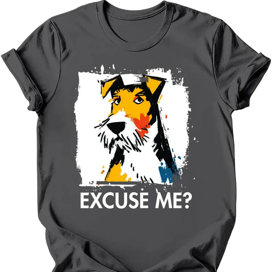 Wire Haired Fox Terrier excuse me tee charcoal