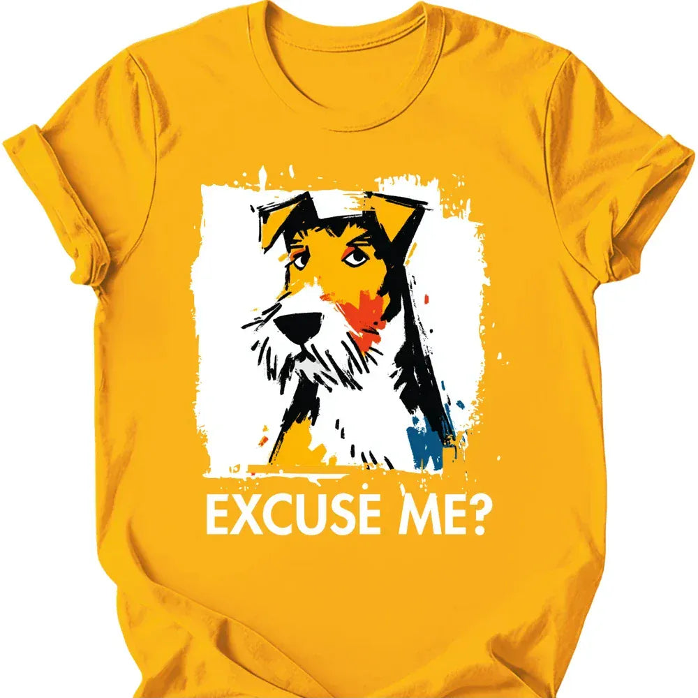 Wire Haired Fox Terrier excuse me tee gold