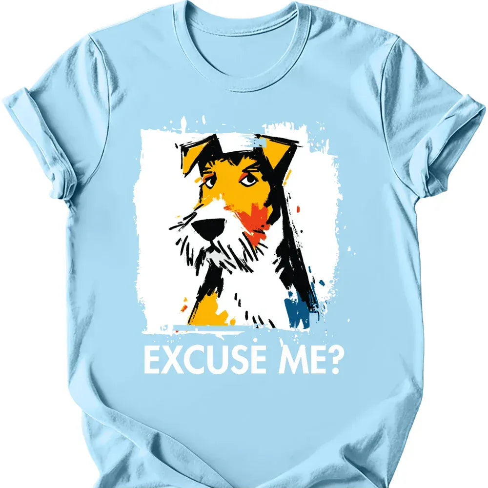 Wire Haired Fox Terrier excuse me tee light blue