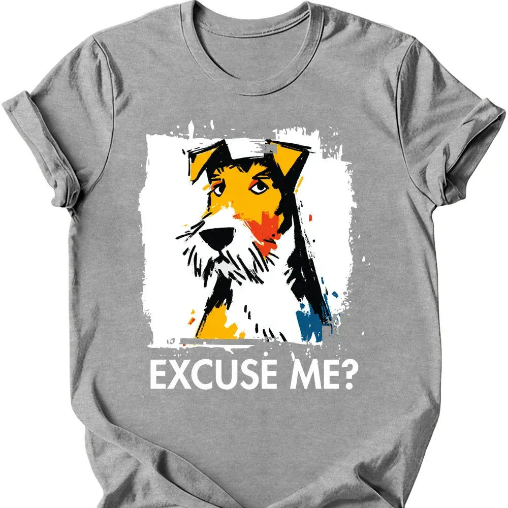 Wire Haired Fox Terrier excuse me tee sport grey