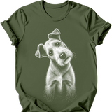 Wire Haired Fox Terrier - Tilted Dog T-Shirt