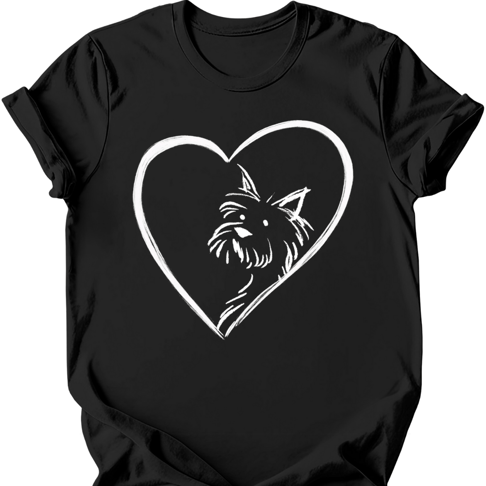 Yorkshire Terrier heart dog tee black
