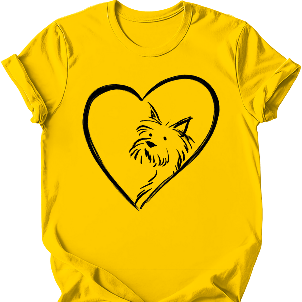 Yorkshire Terrier heart dog tee daisy