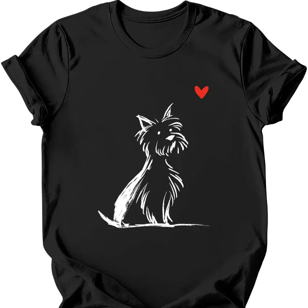 Yorkshire Terrier sketch tee black
