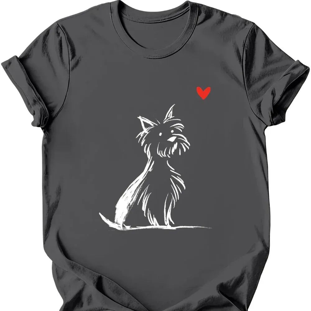 Yorkshire Terrier sketch tee charcoal