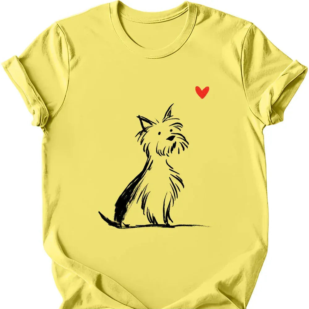 Yorkshire Terrier sketch tee cornsilk