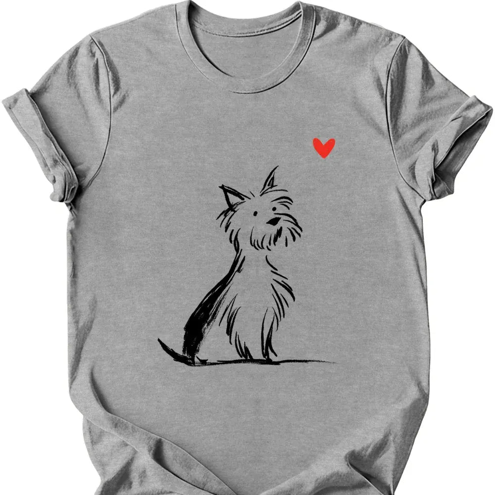 Yorkshire Terrier sketch tee sport grey